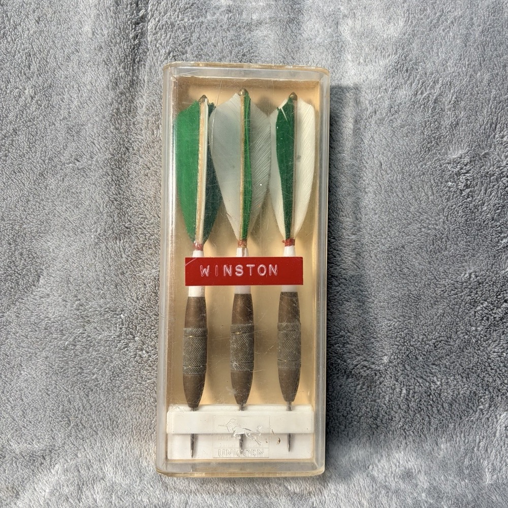 Vtg UNICORN BRASS DARTS ~ Darrow Feather Heavy 34 Gram # 849545~ England